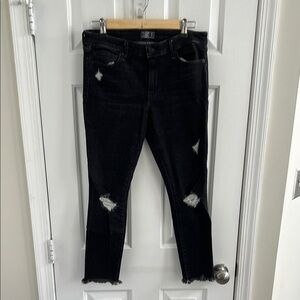 Abercrombie & Fitch Black Distressed Skinny Jeans